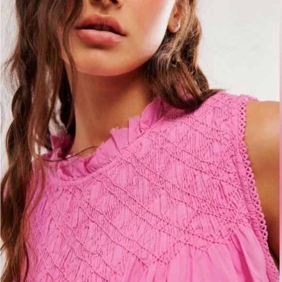 Free People Shea Solid Mini Dress in Sugar Magnolia EUC - Picture 5 of 8